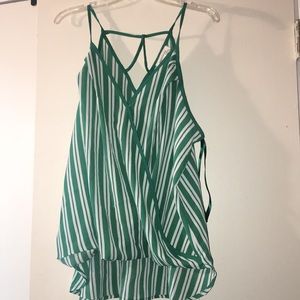 Never worn green and white striped cami tank